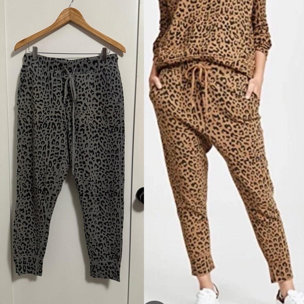 Worn once! Nili Lotan grey/black leopard print Nolan Pant joggers M